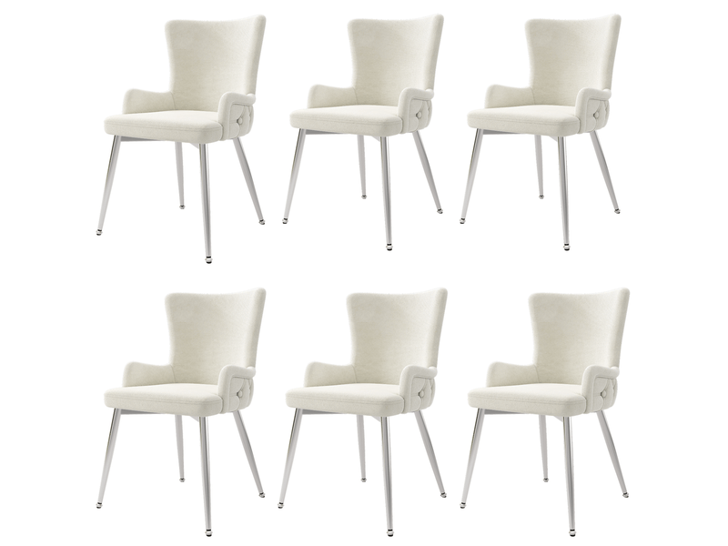  Chaises salle à manger 6 places, velours luxueux design moderne, structure métal robuste, installation facile  - Conforama A