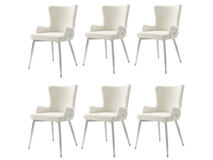 Chaises salle à manger 6 places, velours luxueux design moderne, structure métal robuste, installation facile