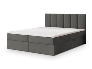 Lit avec rangement 180x200 cm <strong>MASSENO</strong> <strong></strong> coloris gris