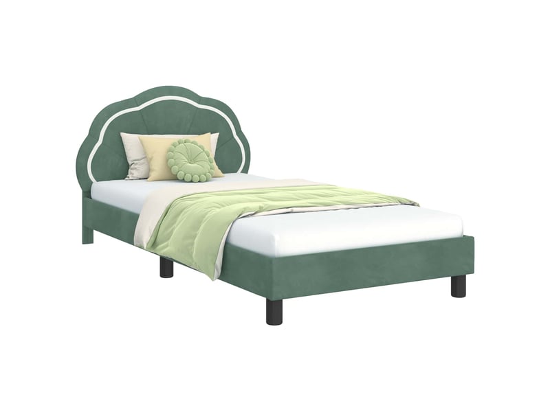  Cadre de lit pour enfants - lit jeune avec tête de lit vert mer 80 x 200 cm  - Conforama A