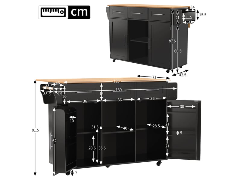  Desserte 2 portes 3 tiroirs coloris noir mdf desserte noir - Conforama C