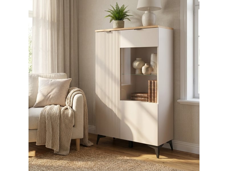  Vitrine de séjour avec porte et verre velton  - Conforama B