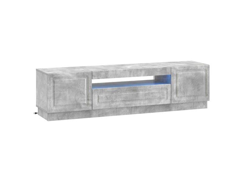  Meuble tv - banc tv - meuble de rangement led gris béton bois d'ingénierie  - Conforama A