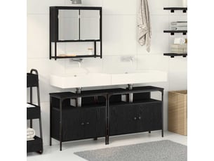 Ensemble de mobilier de salle de bain 3 pièces noir cf64488