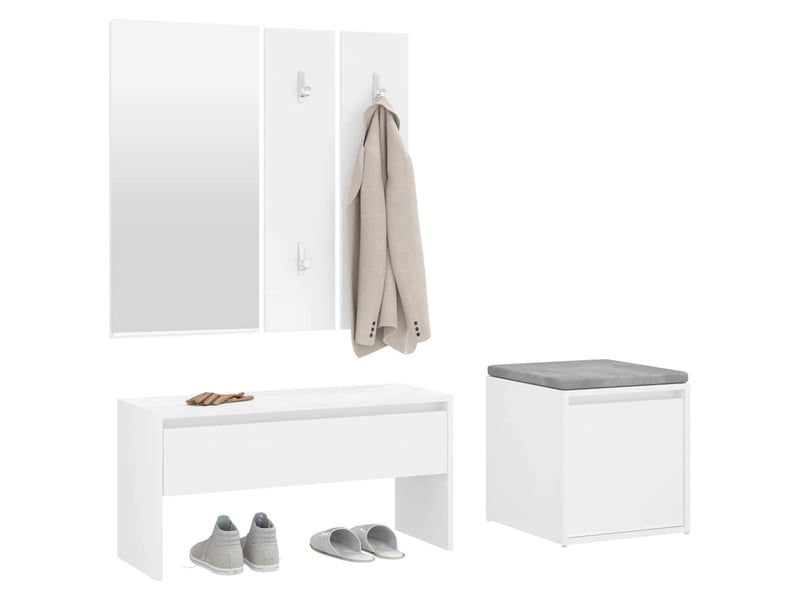  Ensemble de meubles de couloir blanc bois d'ingénierie shl62561  - Conforama D