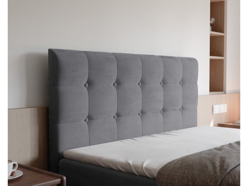 Lit coffre bailey - 140x200 cm - avec matelas et surmatelas - velours dense - gris clair BAILEY - Conforama D