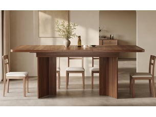 Table à manger extensible, 120 à 160 cm, rectangulaire, mdf, marron, plateau extensible de 120 à 160 cm