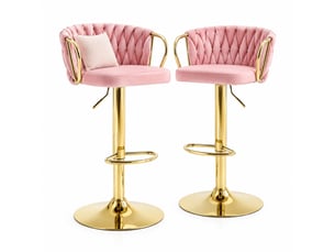 tabouret de bar assise réglable en hauteur    - rose hauteur d'assise 82.5 cm vendu Par paire