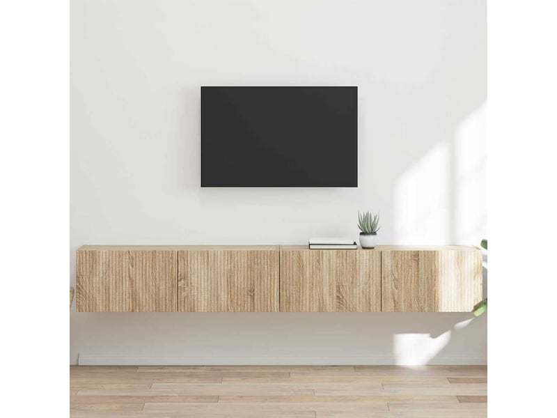  Meuble tv mural 2 pcs sonoma bois d'ingénierie  - Conforama B