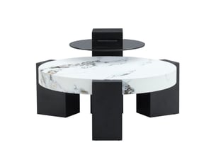 Table basse rond(e) coloris bicolore  