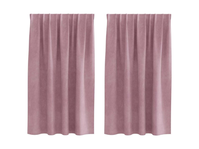 Lot de 2 rideaux, rideaux de fenêtre rose foncé 140 x 140 cm velours cf44104 - Conforama A