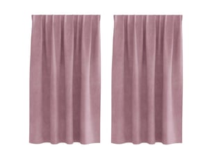 Lot de 2 rideaux, rideaux de fenêtre rose foncé 140 x 140 cm velours cf44104