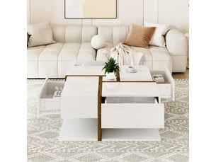 Table basse carré(e) coloris bicolore <strong>OOIILLEE</strong> <strong>Luxe haut de gamme</strong> - 78 cmx78 cm