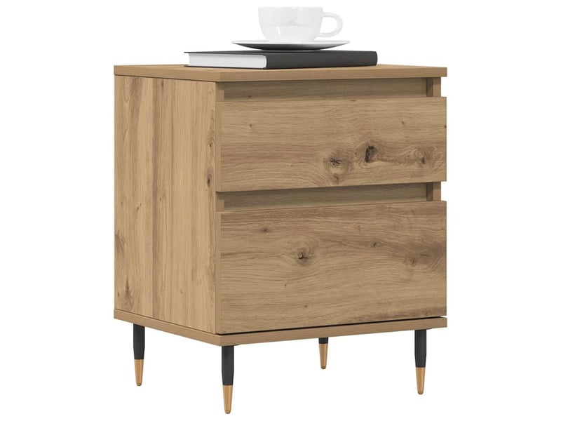 Lot de 2 tables de chevet - cabinet de chevet - table de nuit chêne artisanal 40x35x50 cm - Conforama B