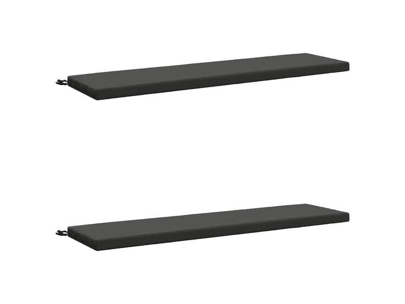 Lot de 2 coussins de banc, coussins d'assise soest 100 % polyester anthracite cf56977 - Conforama A
