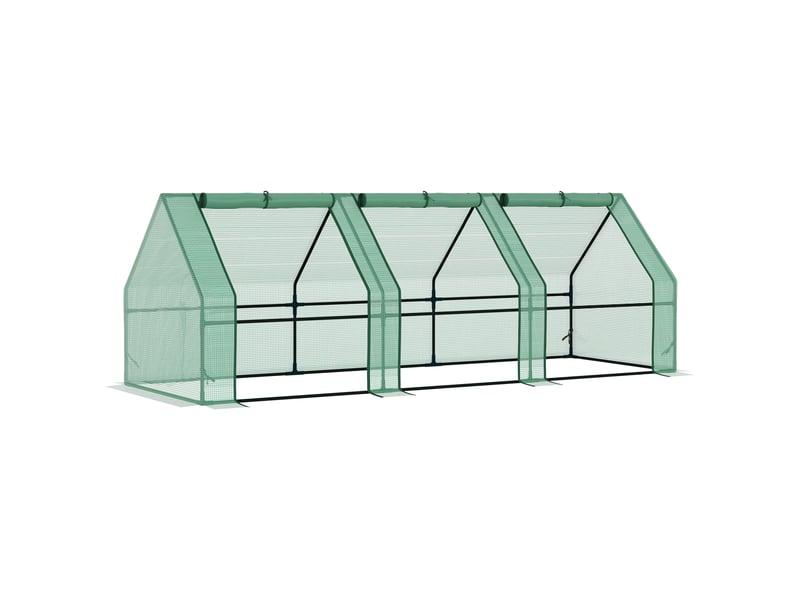Serre extérieurjardin 270x90x90 cm, abri 3 fenêtres, acierpe 140 gm², plantesfleurstomateslégumes. - Conforama A