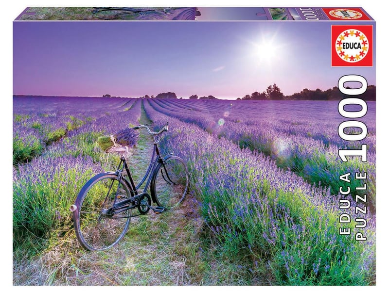  Puzzle 1000 pcs velo dans un champ de lavande 19255 - Conforama A
