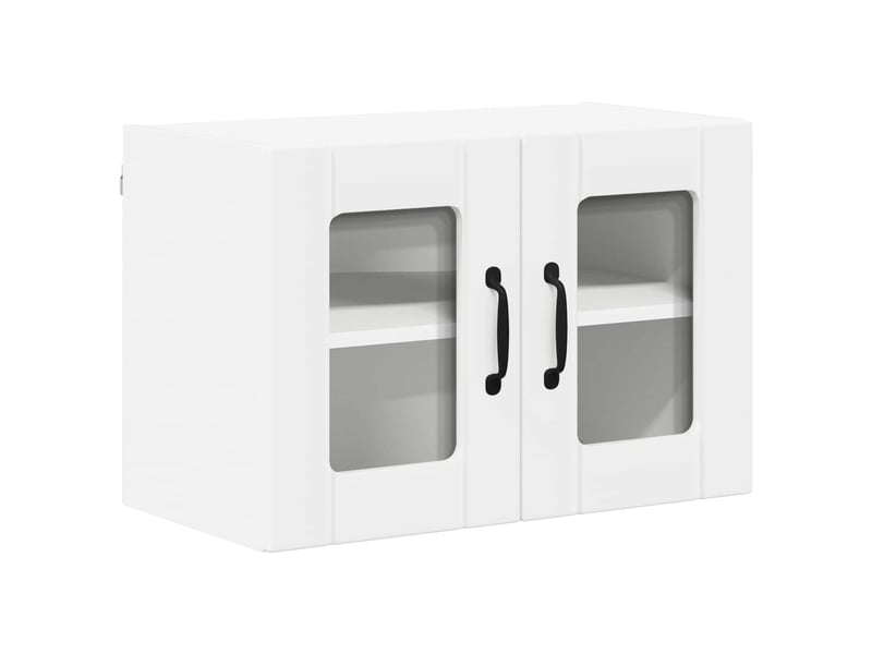  Meuble mural de cuisine, cabinet en verre mural 2 pcs blanc bois d'ingénierie shl6271  - Conforama E