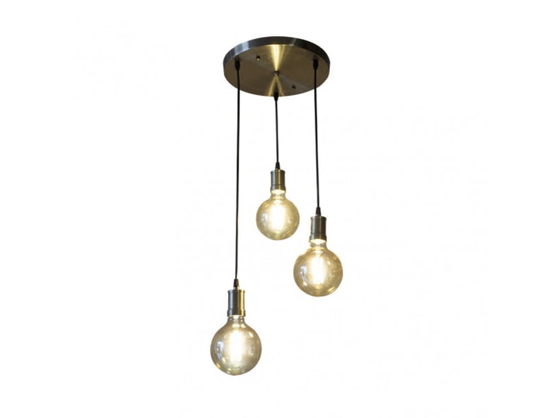  Fabrilamp celso, lampe, moderne, 3 x e27, ambrecuir, 36-118 x 36 x 36 cm 166783014 - Conforama C