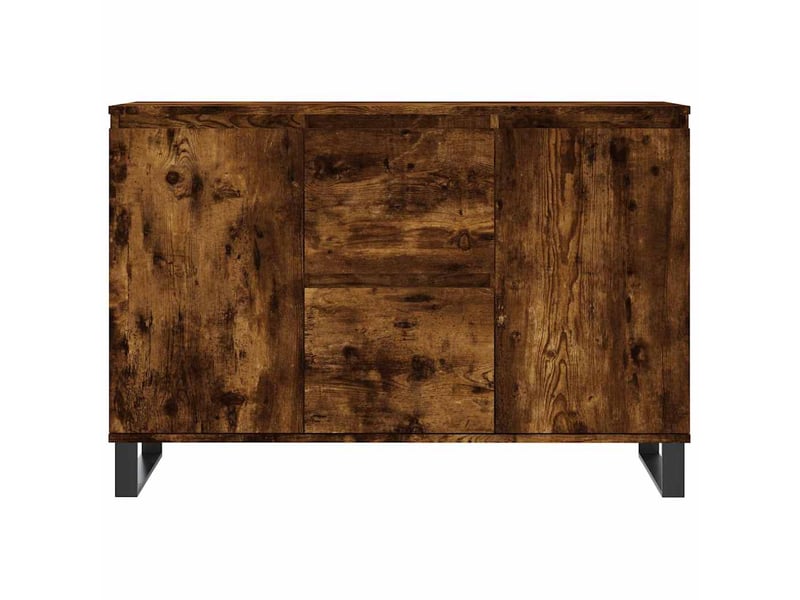  Buffet - bahut - meuble de rangement chêne fumé 101,5x35x70 cm bois d'ingénierie  - Conforama E
