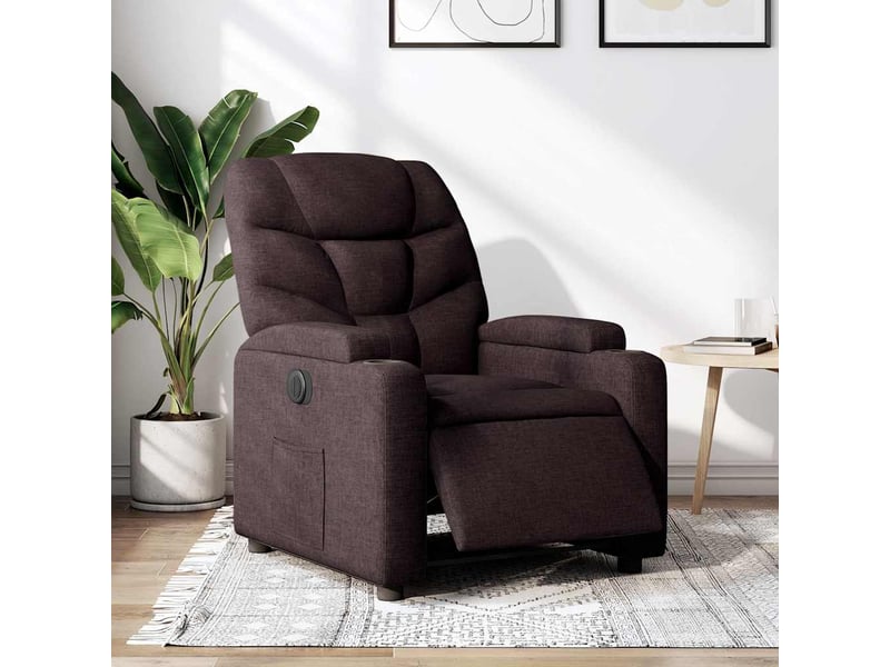  Fauteuil inclinable électrique, fauteuil relax salon marron foncé tissu shl28959  - Conforama B
