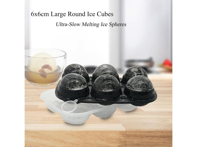 Bacs à glaçons ronds avec entonnoir - 6 grandes boules de glaçons de 6,35 cm - Conforama D