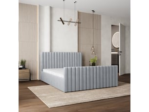 Lit coffre 180x200 cm <strong>MASSENO</strong> <strong></strong> coloris gris