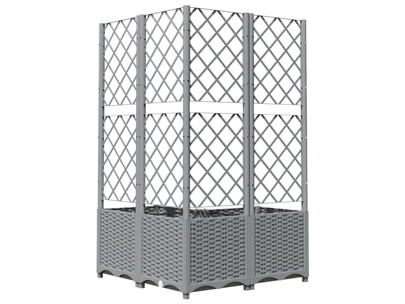  Jardinière - cache-pot de jardin gris clair 80 x 80 x 136 cm  - Conforama D