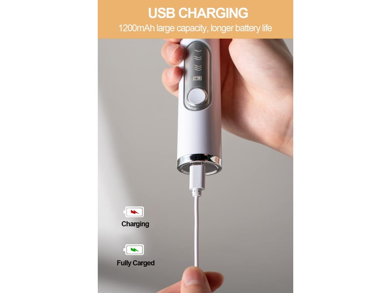 Mousseur à lait électrique portable (blanc) avec 2 têtes, fouet mélangeur à mousse rechargeable par usb, 3 vitesses, idéal pour latte, cappuccino, cho GTR03826 - Conforama D