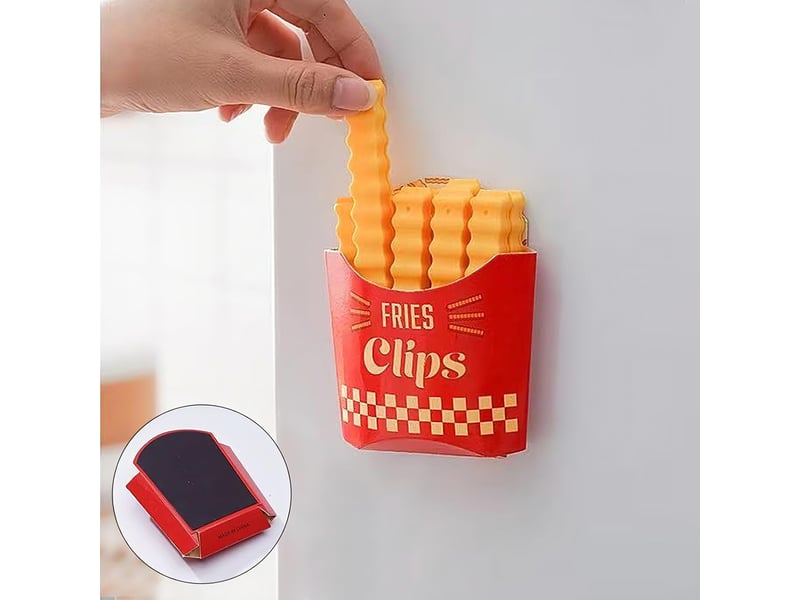  Lot de 12 pinces à frites mignonnes avec boîte de rangement magnétique - 10 x 1,4 cm - fixation magnétique puissante pour sacs de congélation - pour c GTR04889 - Conforama D
