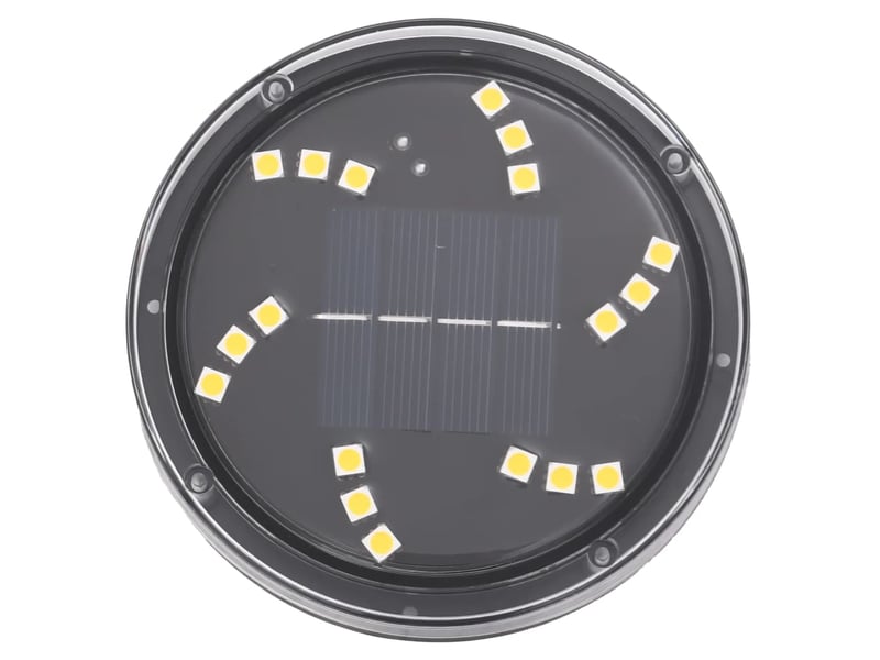  Lot de 12 lampes solaires extérieures pratiques jardin 11 x 13 cm en plastique noir 02_0056668  - Conforama E