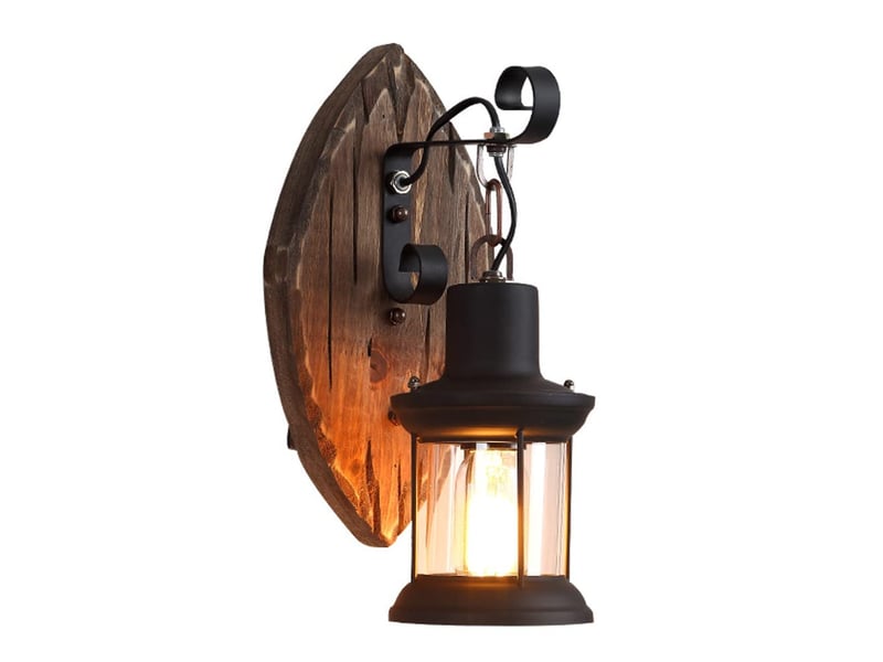  Applique murale rétro, applique murale créative en bois, lanterne d'art en bois 15x32cm  - Conforama A