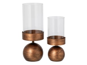 Lot de 2 photophores en métal sten 33cm bronze