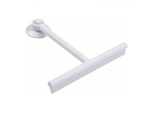Raclette de douchenettoyant pour vitres avec support en silicone, nettoyage de salle de bain (blanc)