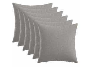 Lot de 6 coussins avec oreiller, coussins décoratifs heerlen gris nuage tissu cf50702