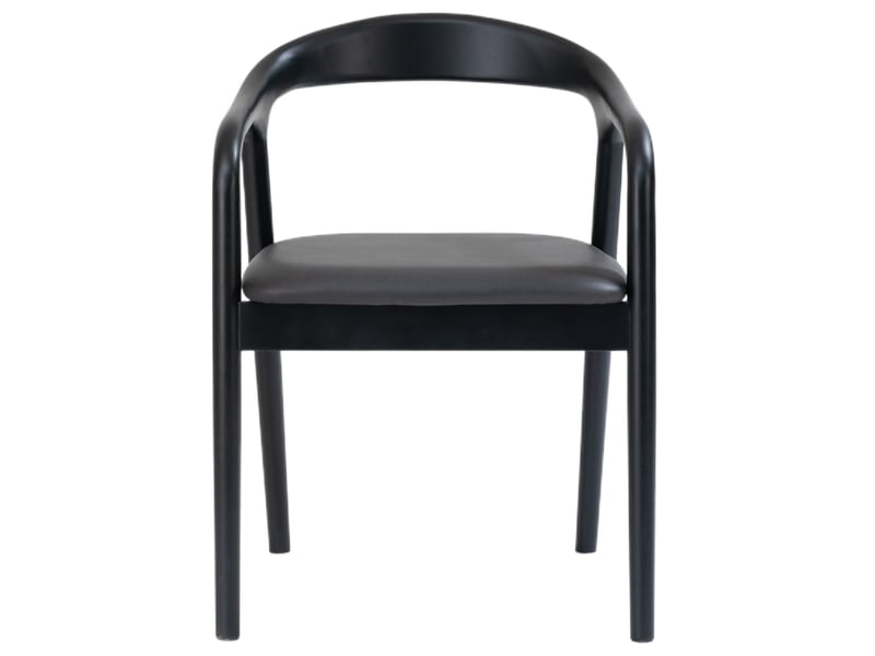  Selsey battione - chaise de salle à manger en bois avec accoudoirs - 56 cm - similicuir noir avec pieds noirs Battione - Conforama C