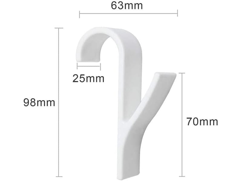 6pcs crochet pour radiateur sèche-serviettes universel - plastique, blanc - Conforama B