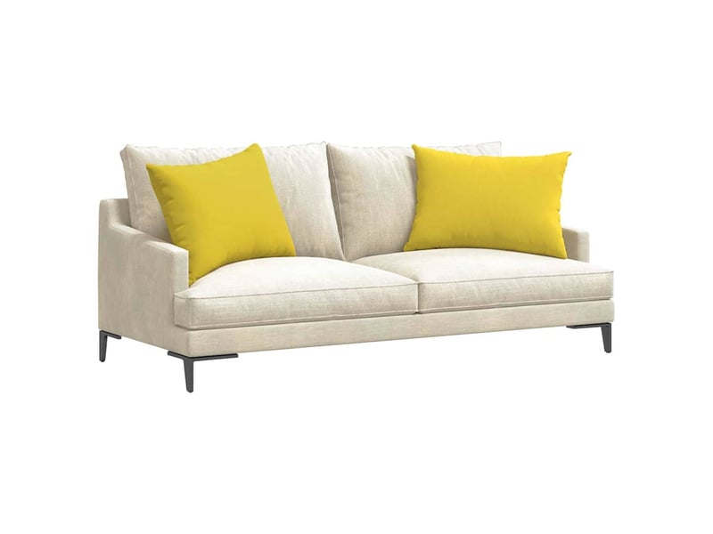  Lot de 2 coussins de canapé, coussins décoratifs tissu jaune clair 70 x 50 cm cf58894  - Conforama C