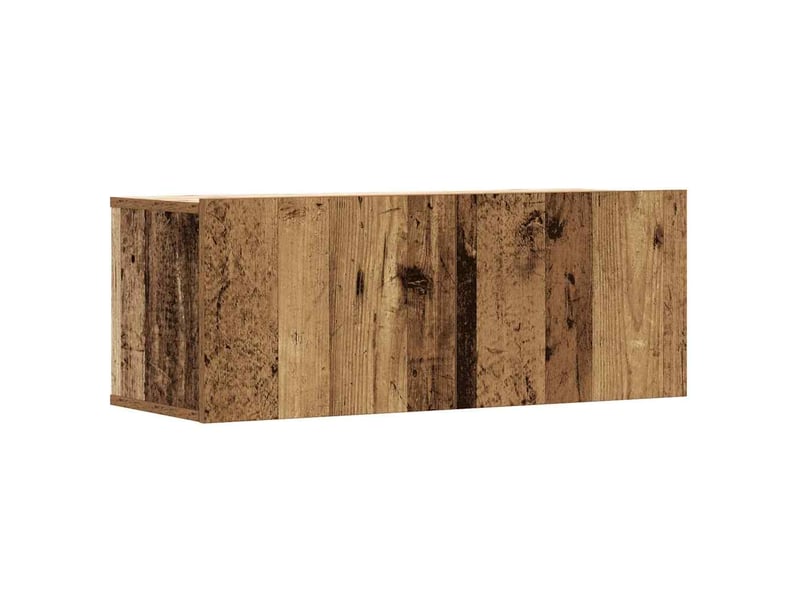  Ensemble de meuble tv - banc tv - meuble de rangement mural 3 pcs vieux bois bois d'ingénierie  - Conforama D