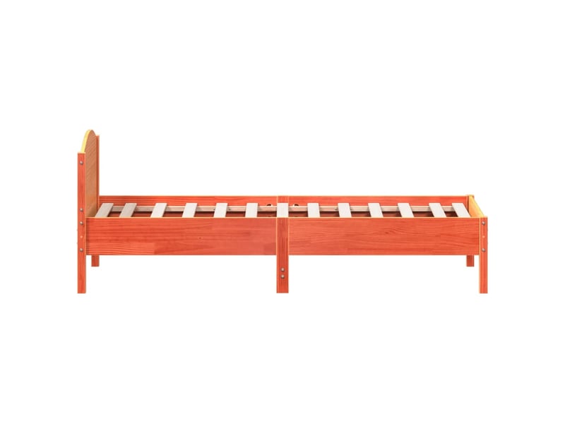  Lit simple- lit adulte -  cadre de lit sans matelas  marron 90x190 cm bois pin massif  - Conforama D