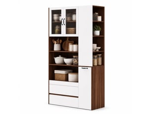 Buffet 2 porte(s) 3 tiroir(s) <strong>MODENVIE</strong> <strong></strong> - 100 cm coloris blanc