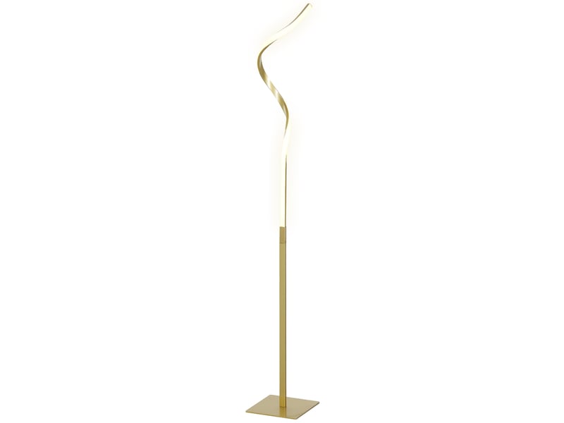  Lampadaire led en spirale, doré, avec 3 niveaux de luminosité et interrupteur au pied.  - Conforama A