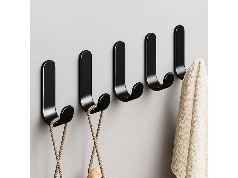  12 pièces crochet adhésif 3m autocollants murale salle de bain porte serviette imperméable pour chambre de cuisine plafond(noir - réf. Szpa303322jjzj  - Conforama A
