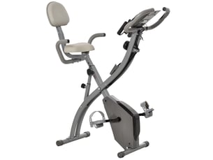 Vélo appartement pliable, home trainer adultes, 8 résistances magnétiques, pouls main, lcd multifonction, selle réglable, acier, grisargenté.