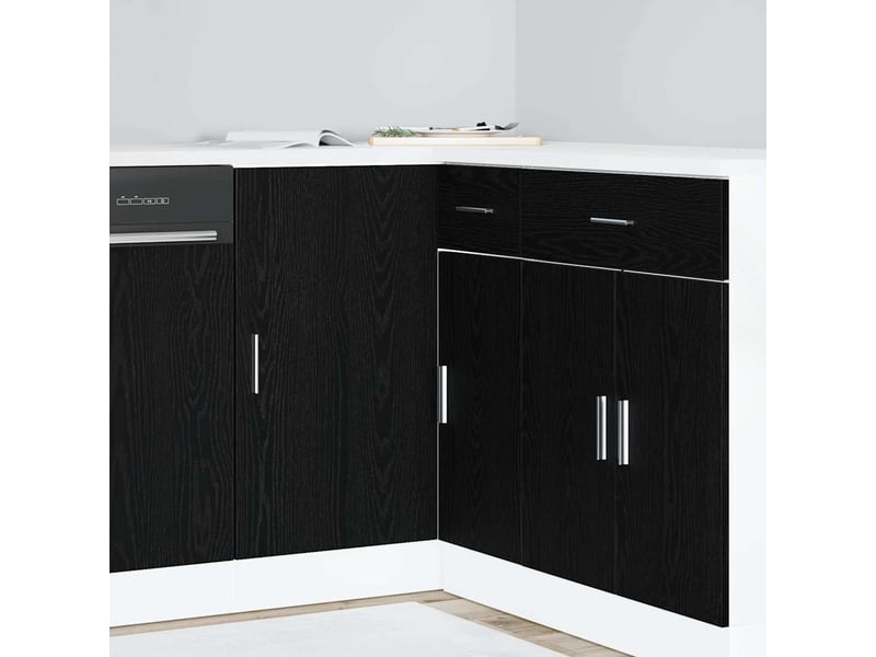  Meuble de cuisine d'angle chêne noir 86x46x81,5cm  - Conforama B