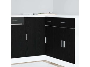 Meuble de cuisine d'angle chêne noir 86x46x81,5cm