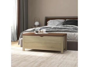 Boîte de rangement, coffre de rangement coussin chêne sonoma 105x40x45 cm aggloméré