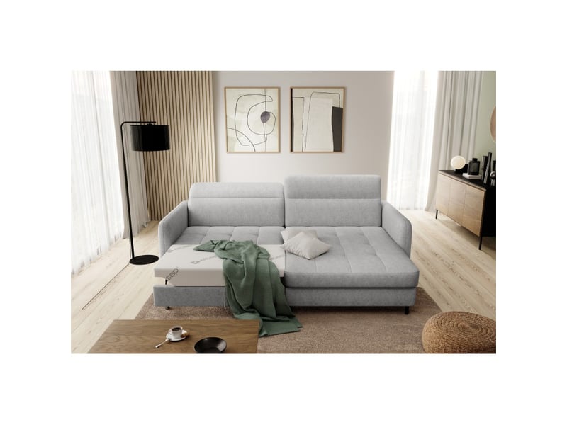  Canapé d'angle collection goumsi coloris gris clair  - Conforama B