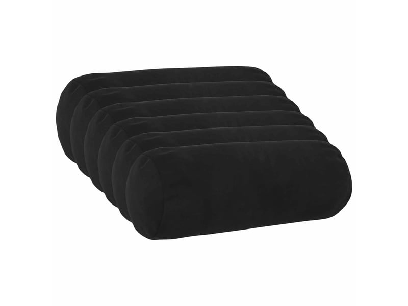  Lot de 6 coussins avec oreiller, coussins décoratifs heerlen noir velours cf50882  - Conforama A