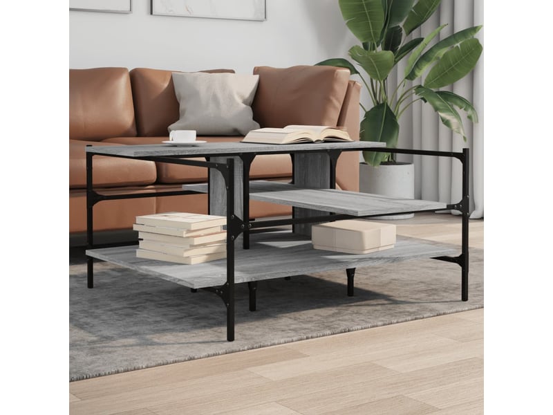  Table basse - table de salon - table à thé sonoma gris 100x100x48,5 cm bois d'ingénierie  - Conforama B